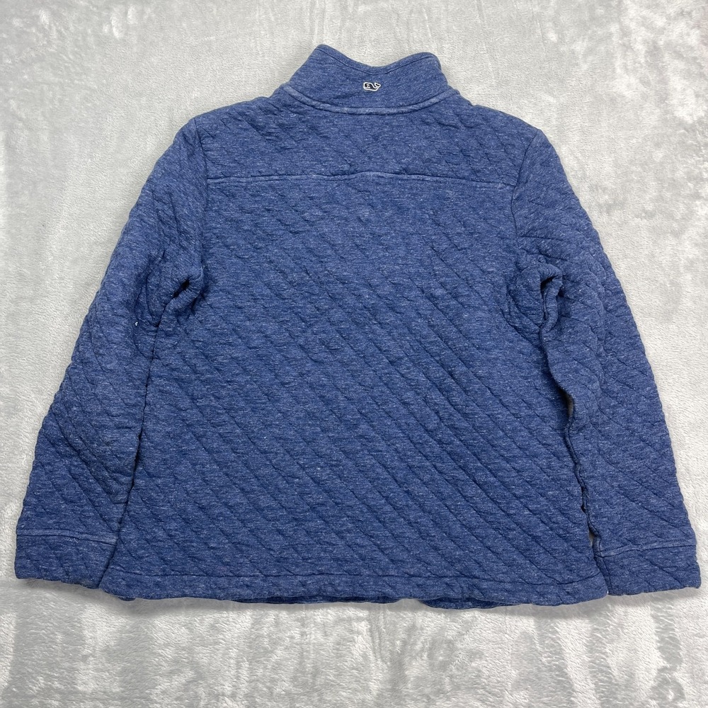 Vineyard Vines Sweatshirt Womens M Blue Long Sleeve Quarter Zip Slit Pullover - Picture 2 of 7
